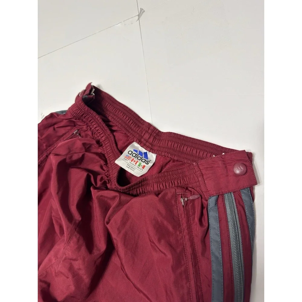 Vtg 90s Adidas Men's Track Pants Baggy 3 Stripe Windbreaker Nylon Sz L Flag Tag